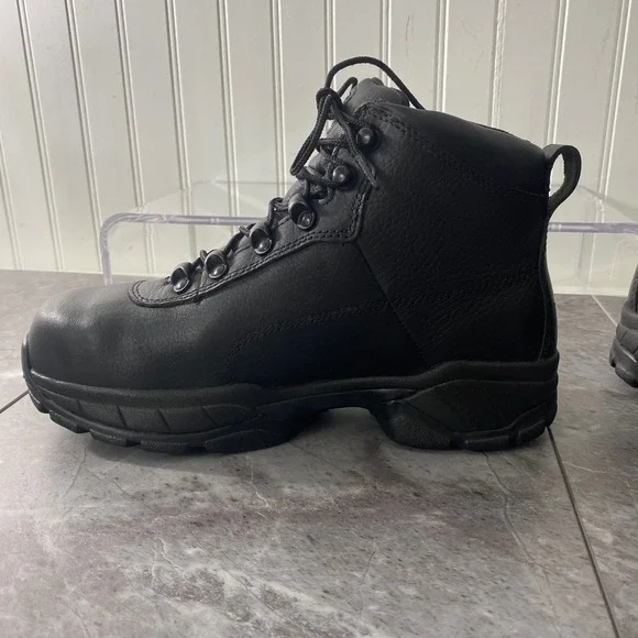 Red Wing Metguard‎ Leather Work Boots Mens Size 8 Black Safety Toe 6680